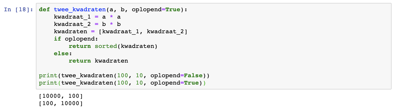 python function met meerdere return statements