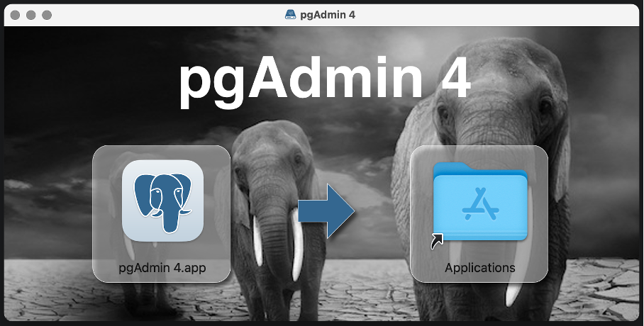 pgadmin installeren in map applicaties