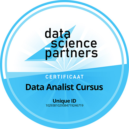 data analist cursus badge certificaat